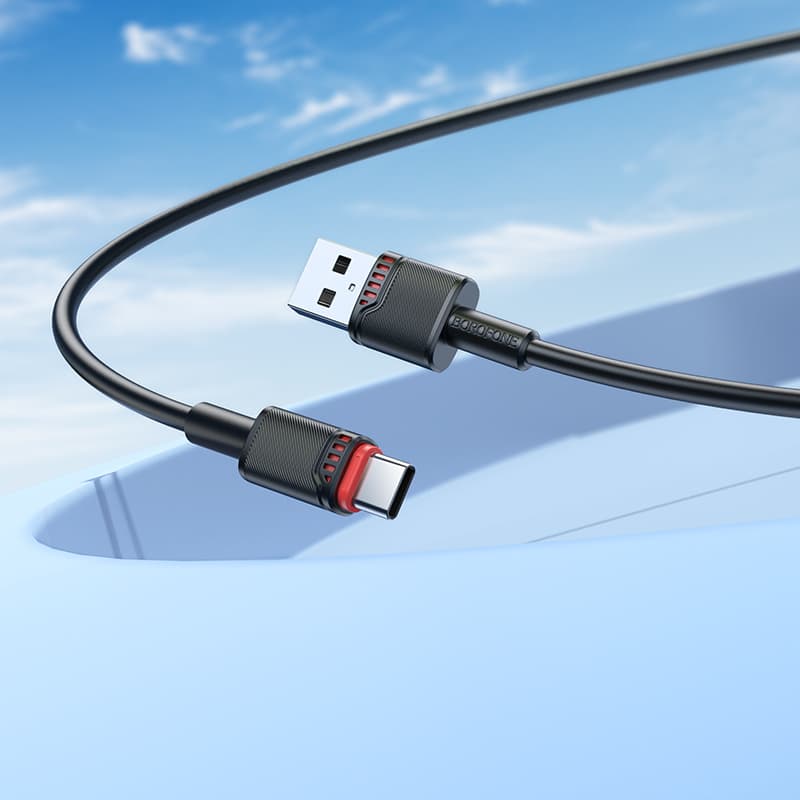 Datový kabel Borofone BX110 Beneficio USB-A na USB-C 2,4A 1m černý - náhled 4