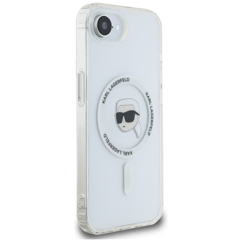 Zadní kryt KARL LAGERFELD IML Metal Karl Head MagSafe pro iPhone 16e white - náhled 4
