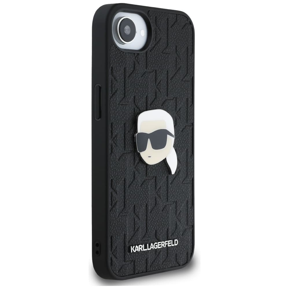 Zadní kryt KARL LAGERFELD Monogram Karl Head Pin pro iPhone 16e black - náhled 4