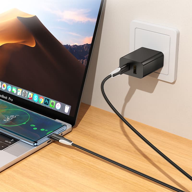 Datový kabel Borofone BX119 New USB-C - USB-C PD 60W 1m black - náhled 4