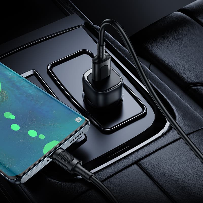 Adaptér do auta Borofone BZ34 Cloud s podporou rychlonabíjení USB-A QC 3.0 18W černý - náhled 4