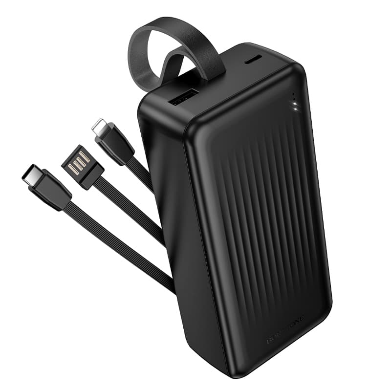 Powerbank Borofone 30000mAh BJ79B Clever - USB-A - s USB-C a Lightning kabelem černá - náhled 4