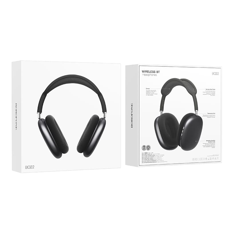 Bezdrátová sluchátka Borofone BO22 Elegant dark grey - náhled 4
