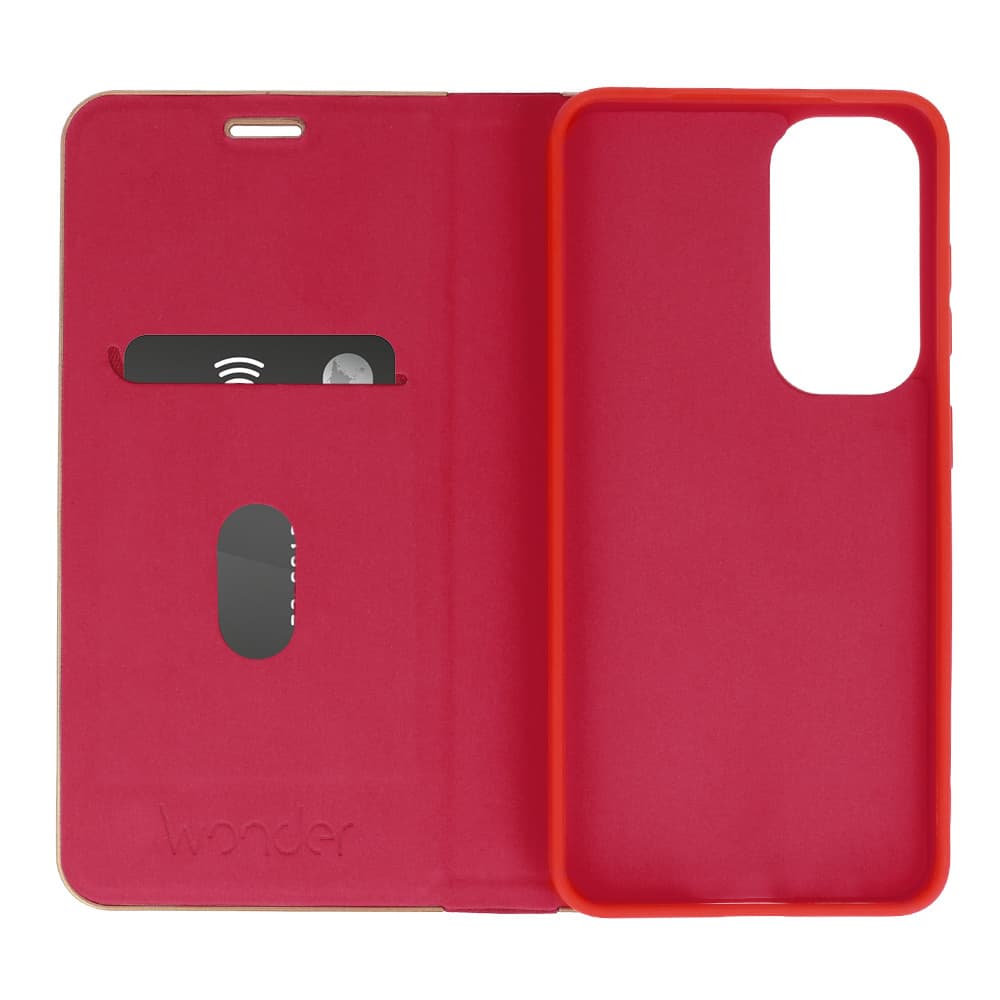 Knížkové pouzdro Wonder Frame pro Samsung Galaxy S25 Edge red - náhled 4
