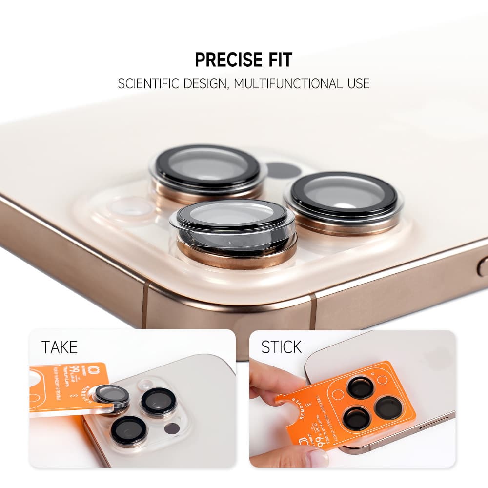 Tvrzené sklo Tel Protect Titanium Lens 99% AR na čočky fotoaparátu pro iPhone 17 Air black - náhled 4