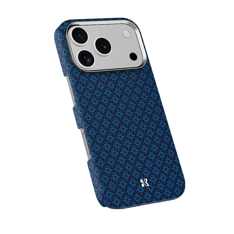 Benks magnetické kevlarové pouzdro Armor Air Armor Grid s kovovým rámem 600D (0069) pro iPhone 17 Pro modré - náhled 4