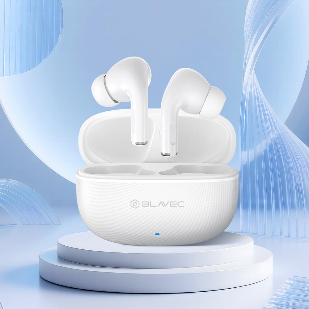 Bezdrátová sluchátka Blavec Bluetooth TWS BW-02 Carbon (BW02-W) bílá - náhled 4