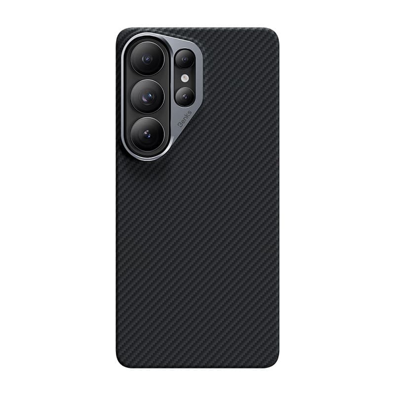 Magnetický kryt s kovovým rámečkem Benks Armor Air Kevlar 600D pro Samsung Galaxy S26 Ultra - černý - náhled 4