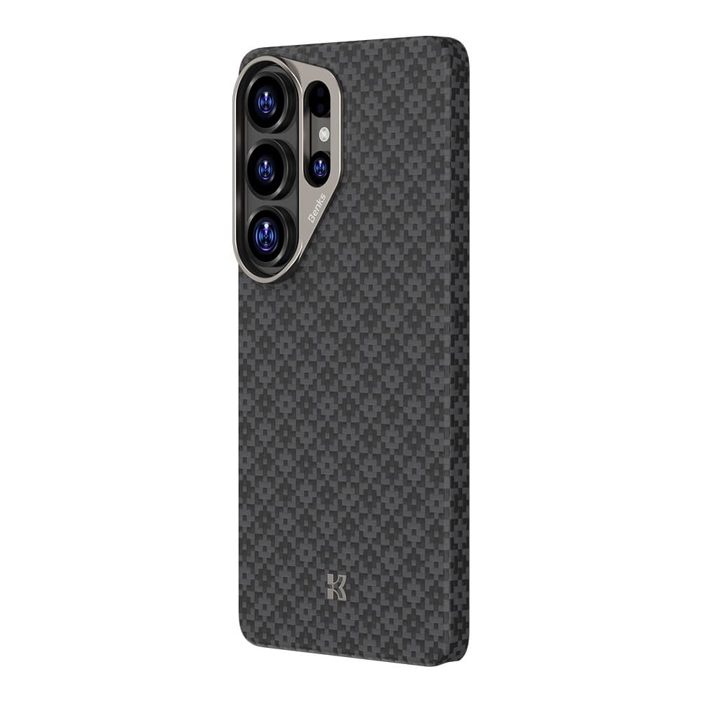 Magnetický kryt s kovovým rámečkem Benks Armor Air Grid Kevlar 600D pro Samsung Galaxy S26 Ultra - černý - náhled 4