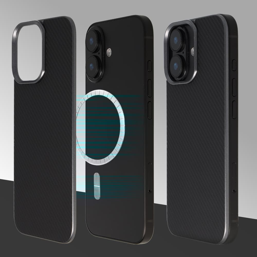 Aramidový kryt Liavec Carbon Layer MagSafe pro iPhone 17 černý - náhled 4