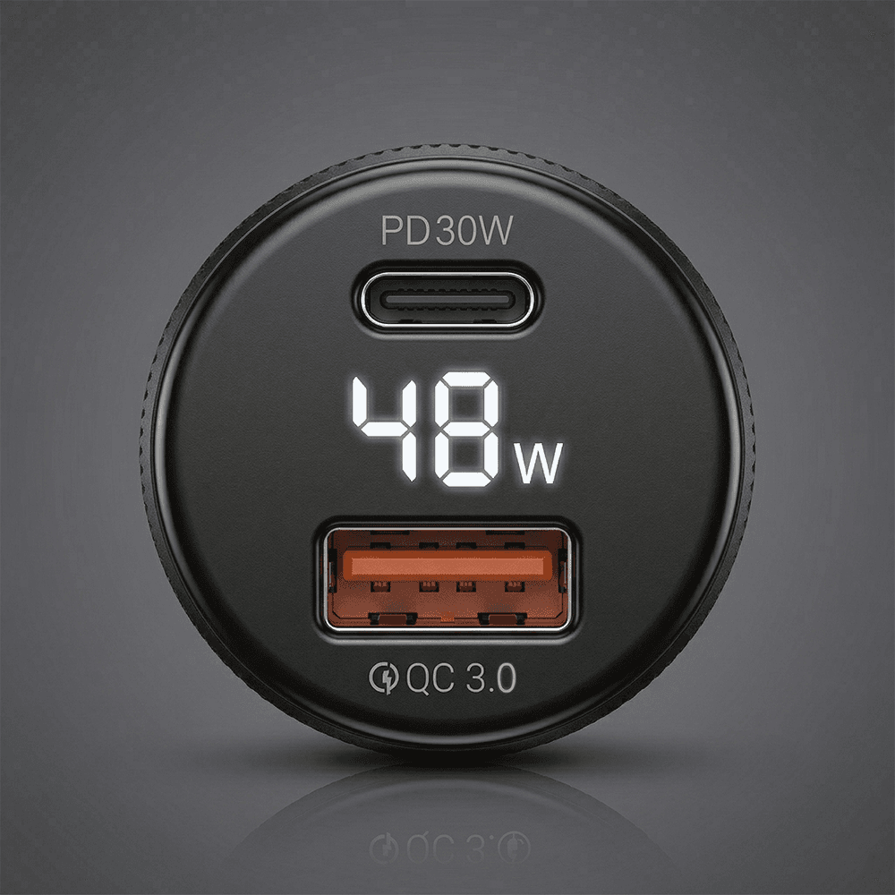 Rychlonabíječka do auta Blavec BS-04B-C Volt 48W s displejem a kabelem USB-C černá - náhled 4