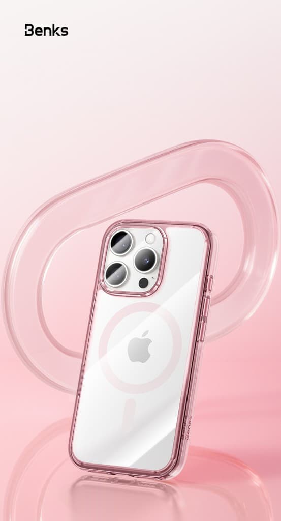 Magnetický kryt Benks Lucent Pro pro Apple iPhone 16 Pro růžový - náhled 4