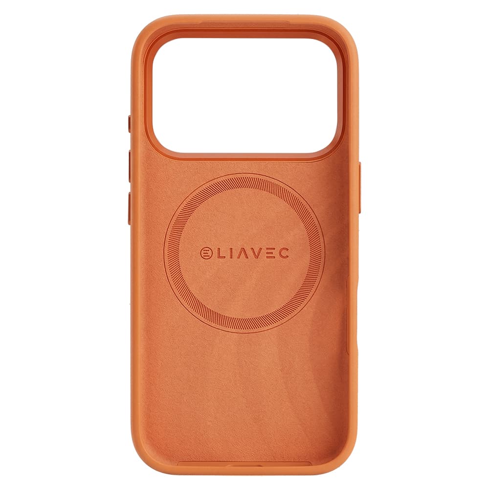 Silikonový kryt Liavec Silky s kovovým rámečkem fotoaparátu pro Apple iPhone 17 Pro oranžový - náhled 4