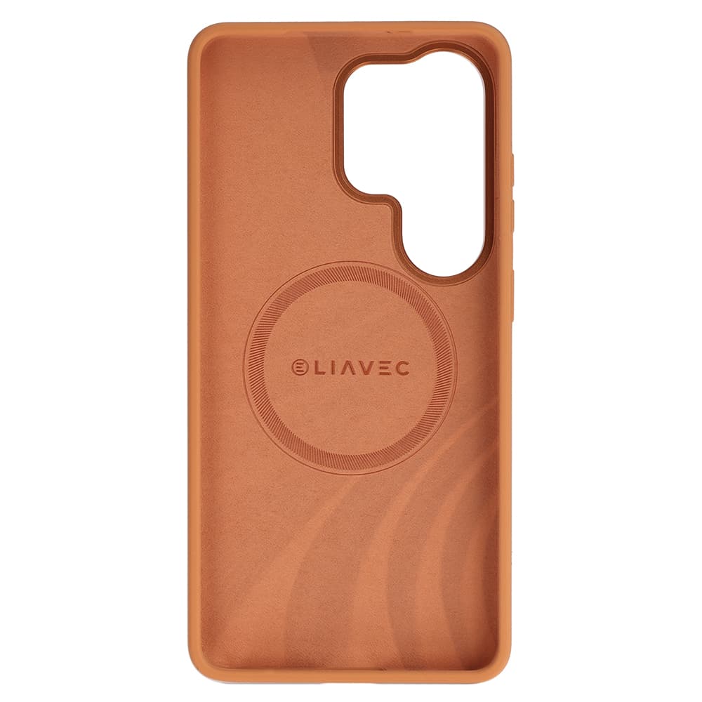 Silikonový kryt Liavec Silky s kovovým rámečkem fotoaparátu pro Samsung Galaxy S26 Ultra oranžový - náhled 4