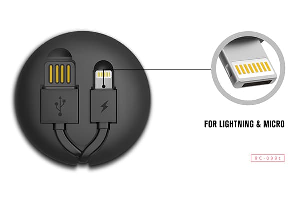 REMAX Kabel Cutebaby RC-99t 2 v 1 - USB na Micro USB, Lightning - černý - náhled 4