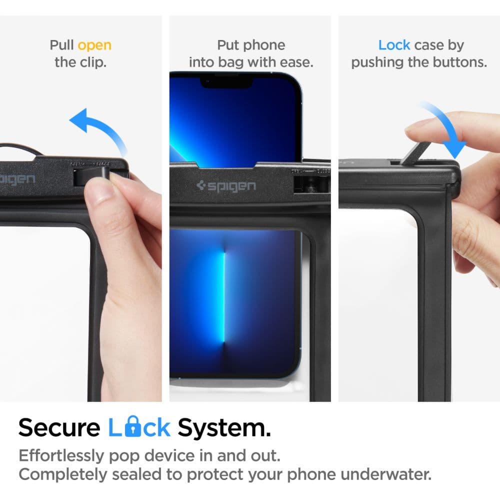 Spigen Vodotěsné pouzdro A601 IPX8 pro telefon 3.5 - 7" Černá - náhled 5