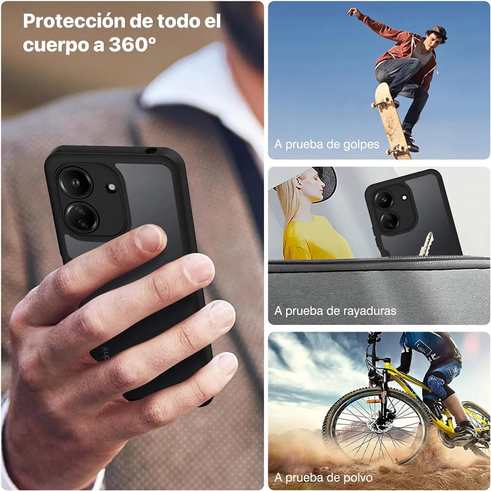 Techsuit ColorVerse 360 Series Screen Protector Xiaomi Redmi 13C 4G Poco C65 Black - náhled 5