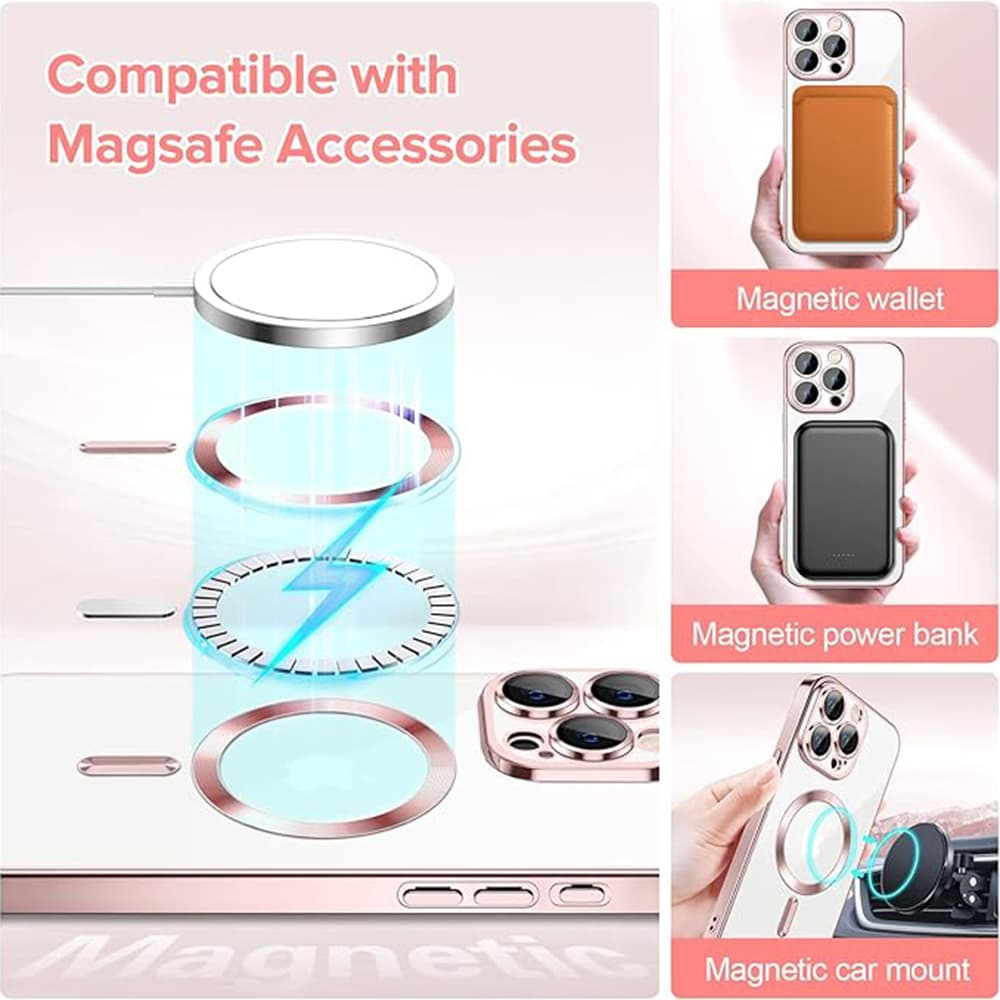 Techsuit Křišťál MagSafe iPhone 15 Pro Max Růžový - náhled 5