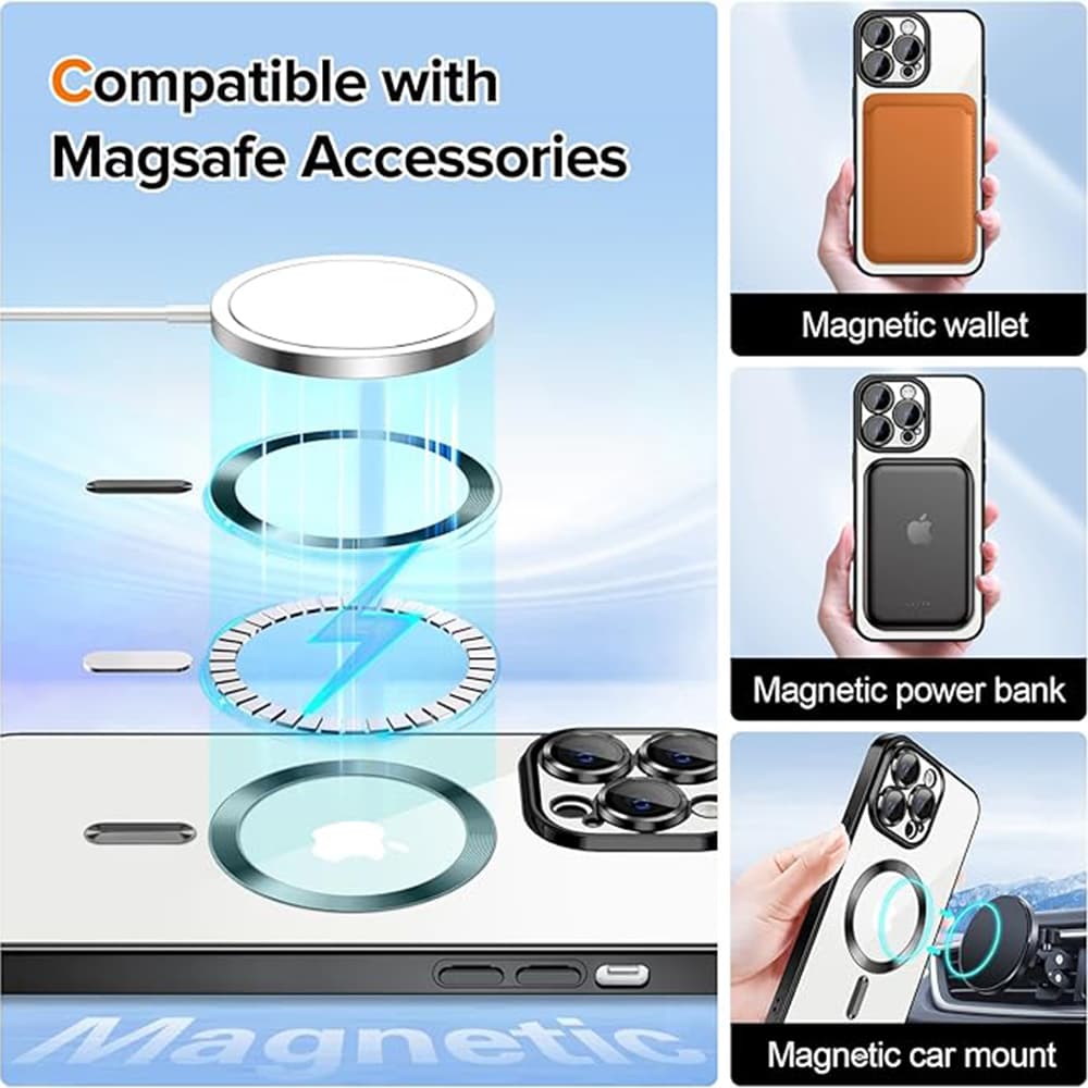 Techsuit Luxusní Krystal MagSafe iPhone 13 Pro Černý - náhled 5