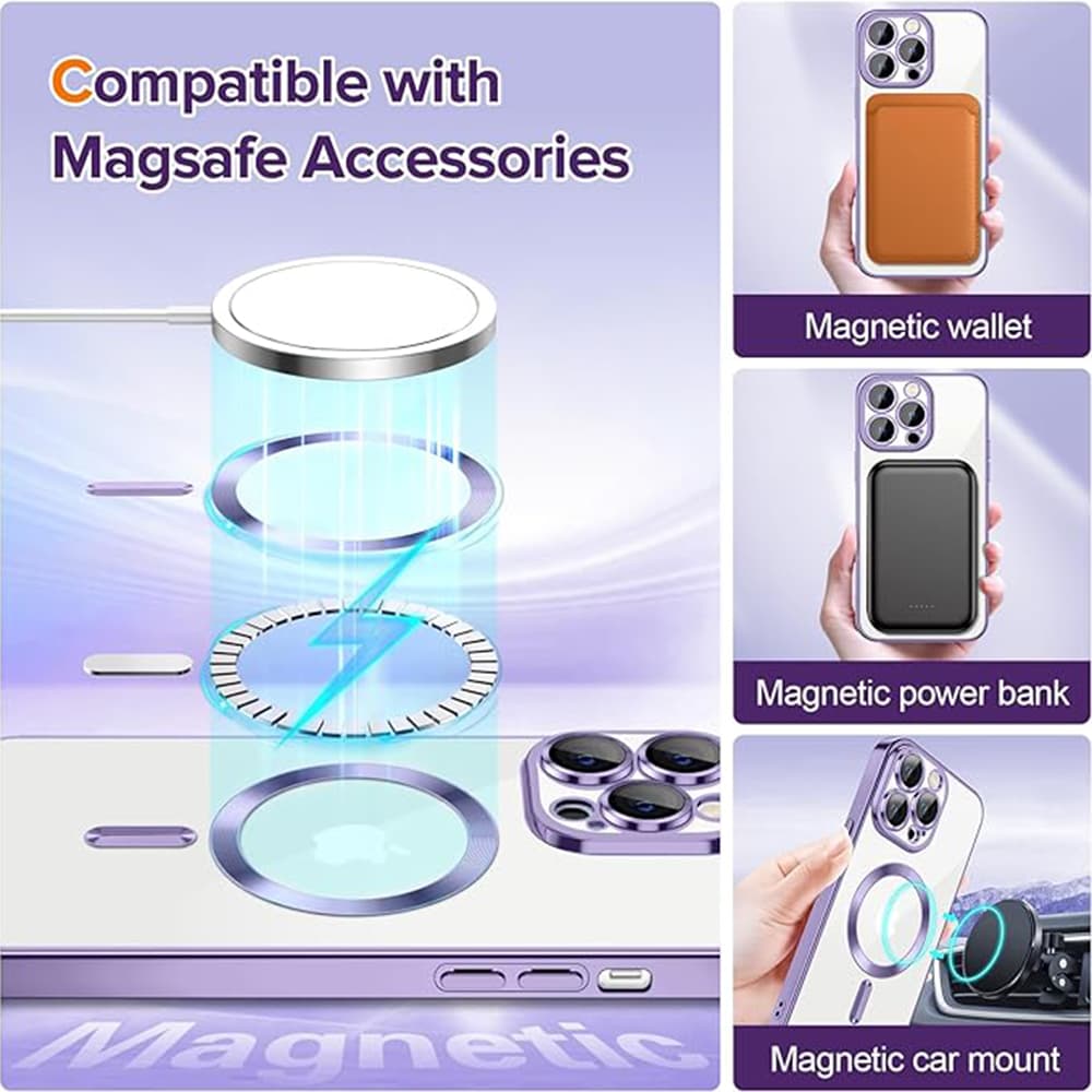 Techsuit Luxusní Krystal MagSafe iPhone 12 Pro Světle fialový - náhled 5