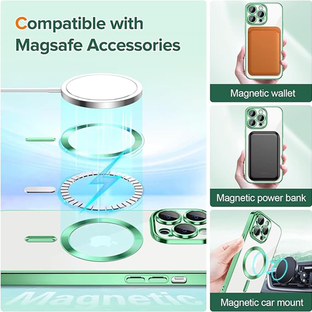 Techsuit Luxusní Křišťálový MagSafe iPhone 12 Pro Max Světle zelený - náhled 5