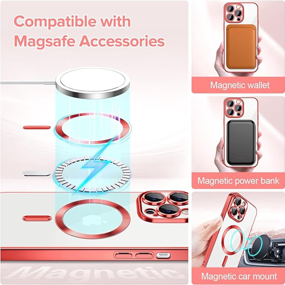 Techsuit Luxusní Křišťál MagSafe iPhone 12 Pro Max Červený - náhled 5
