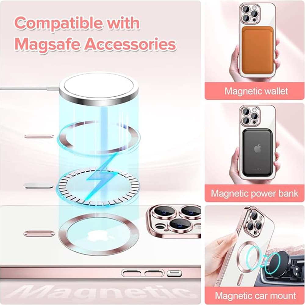 Techsuit Luxusní Křišťálový MagSafe iPhone 12 Pro Max Růžový - náhled 5