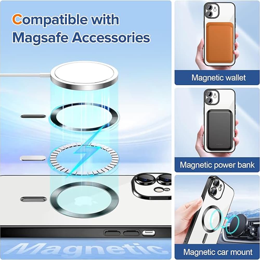 Techsuit Luxusní Křišťálový MagSafe iPhone 12 Černý - náhled 5