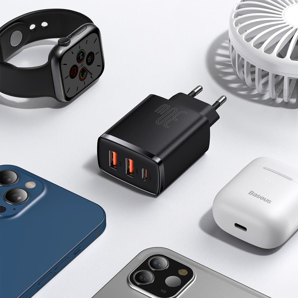 Baseus Síťová nabíječka Kompaktní (CCXJ-E01) USB-C PD 30W Černá - náhled 5