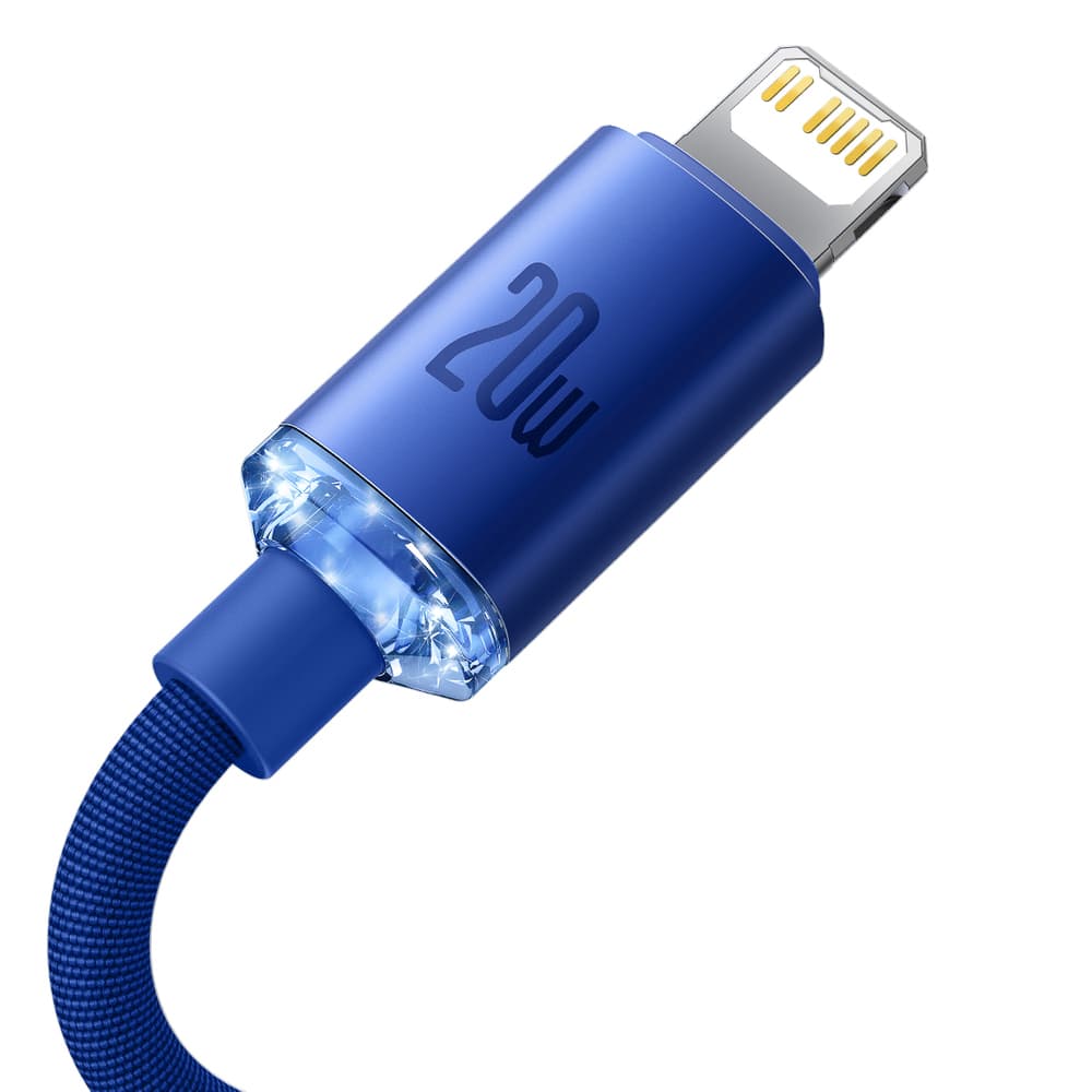 Baseus Kabel Crystal Shine Type-C na Lightning 20W 1.2m Modrý - náhled 5