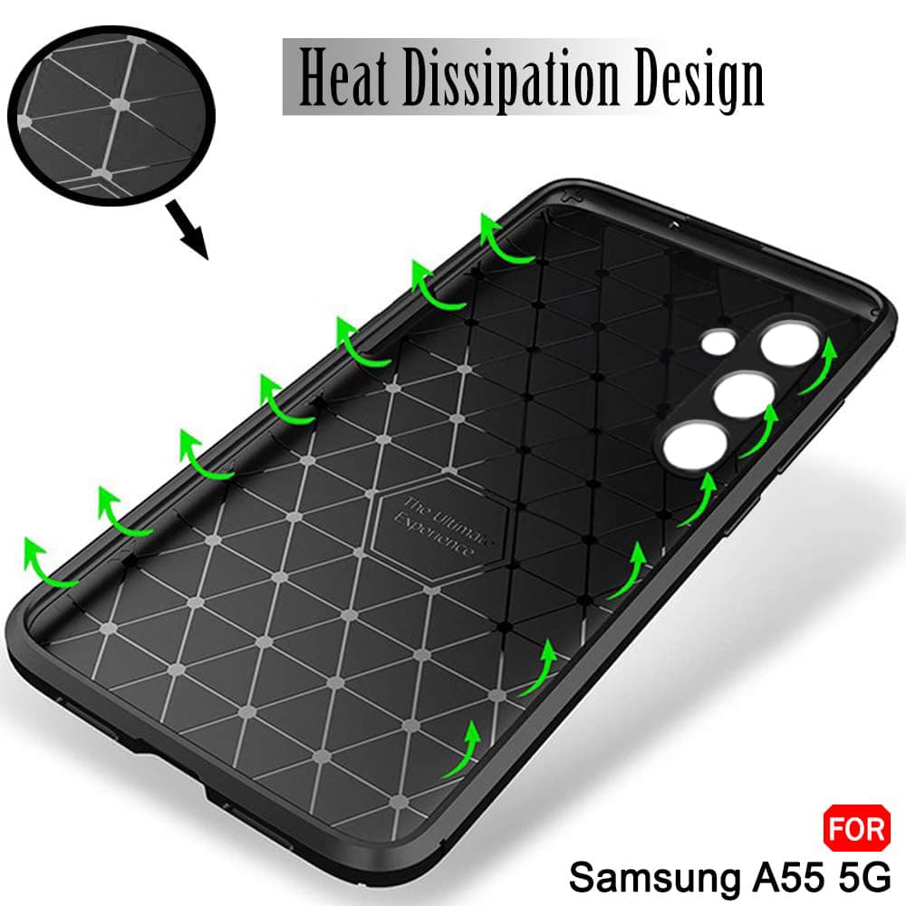 Techsuit CarbonFiber kryt Samsung Galaxy A55 5G černý - náhled 5