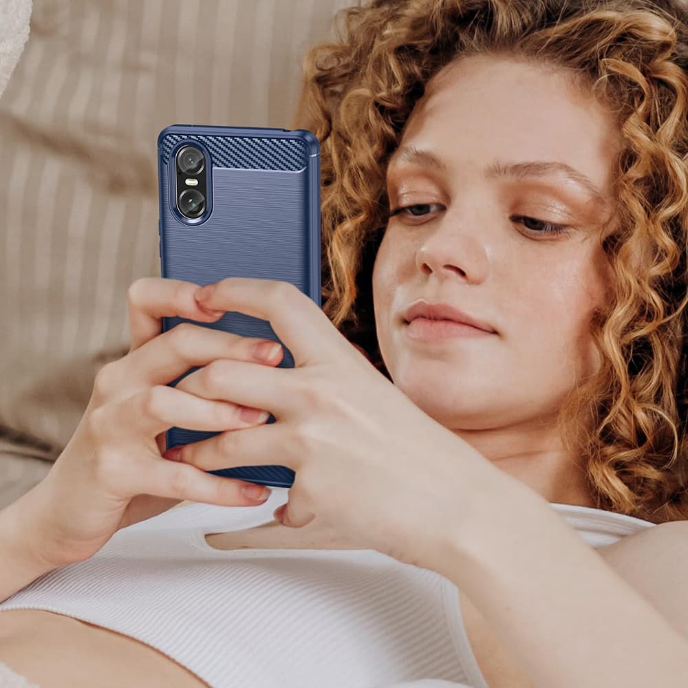 Techsuit Carbon Silicone pro Sony Xperia 10 VI Black - náhled 5
