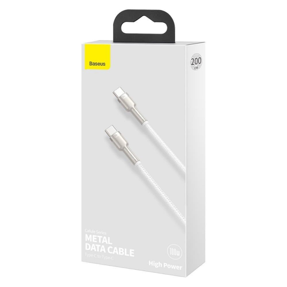 Baseus Kabel Cafule CATJK-D02 Type-C 100W 2m Bílá - náhled 5