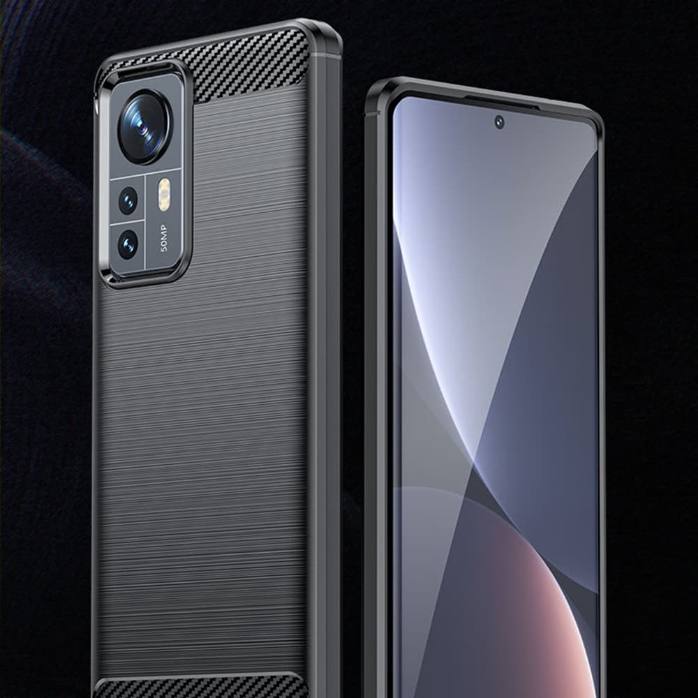 Techsuit Karbon Silikon Xiaomi 12 12X Černý - náhled 5