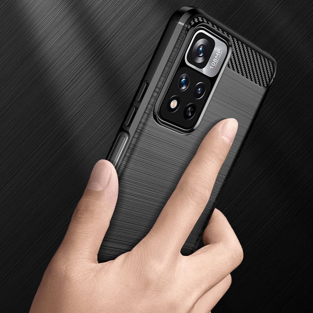 Techsuit Karbon Silikon Xiaomi Redmi Note 11 Pro+ 5G Černý - náhled 5