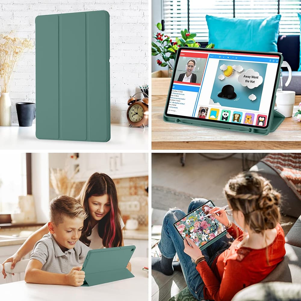 Techsuit Flex Trifold držák tužky Samsung Galaxy Tab S6 Lite Zelený - náhled 5
