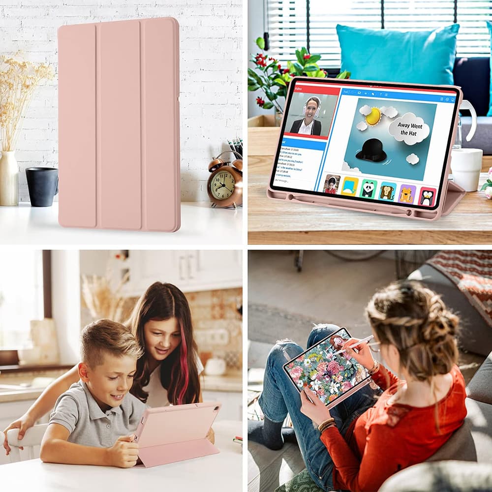 Techsuit Flex Trifold s držákem tužky Samsung Tab S6 Lite Růžový - náhled 5