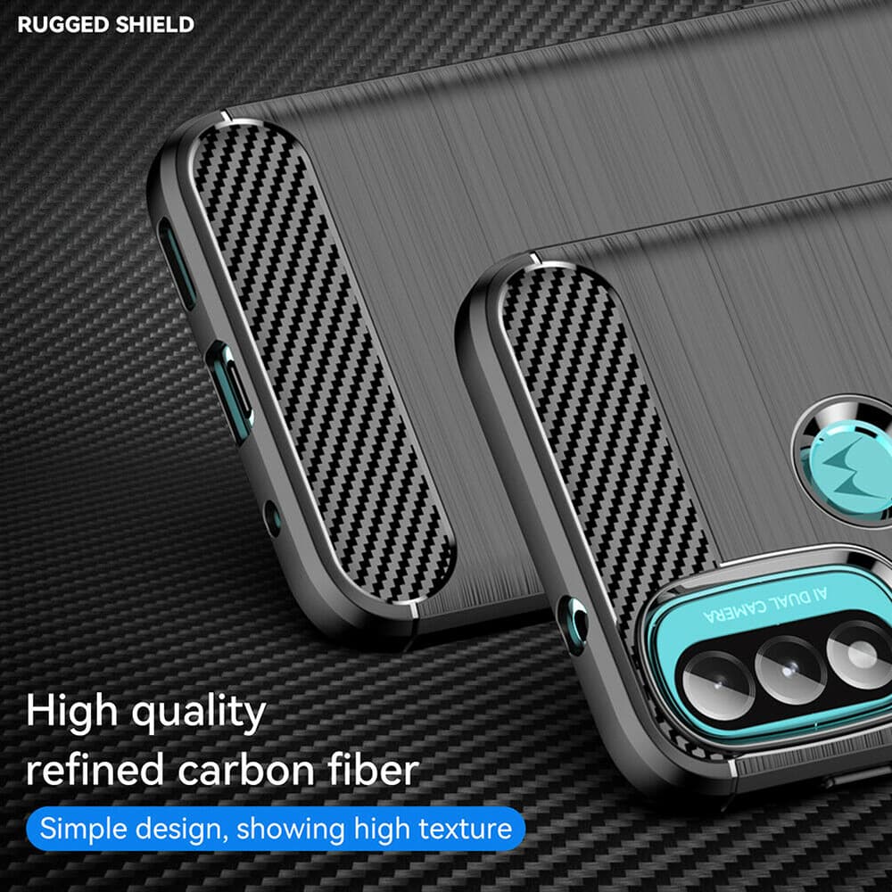 Techsuit Carbon Silicone Motorola Moto E20 Moto E30 Moto E40 Černá - náhled 5