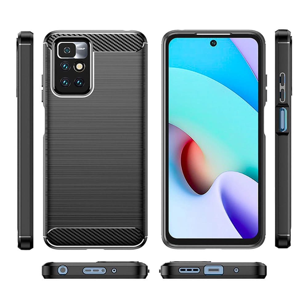 Techsuit Carbon Silicone Xiaomi Redmi 10 2021 2022 Černá - náhled 5