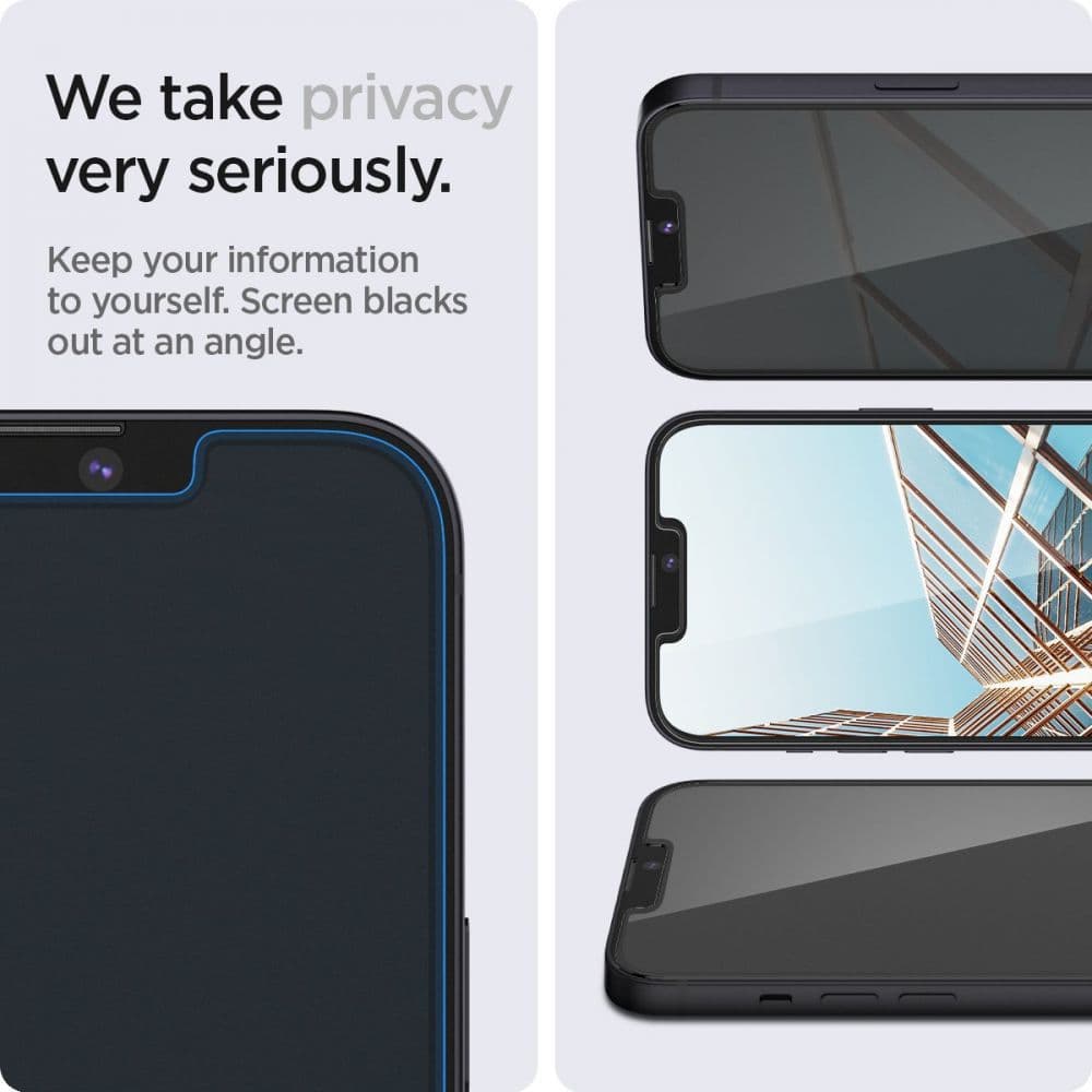 Spigen Glas.tR EZ-FIT 2 balení Privátní pro iPhone 13 14 16e - náhled 5
