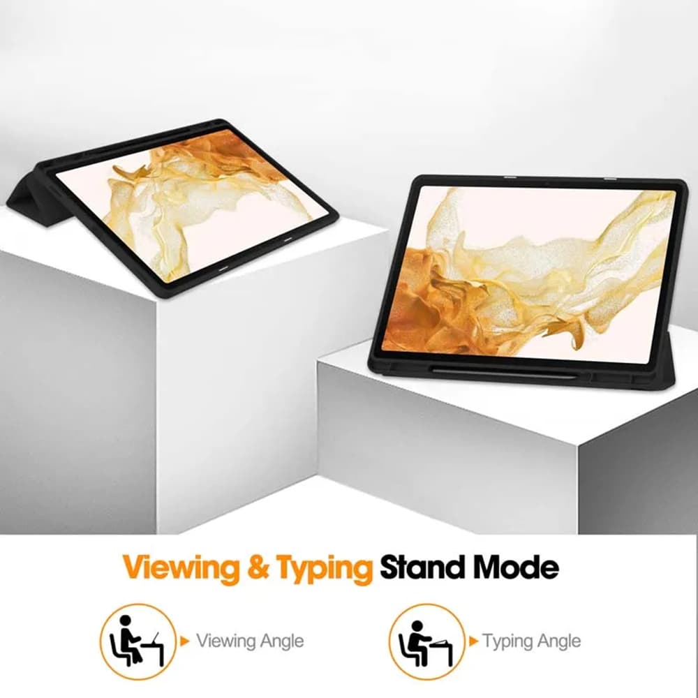 Techsuit Flex Trifold s držákem tužky Samsung Tab S7 Plus S8 Plus Černá - náhled 5