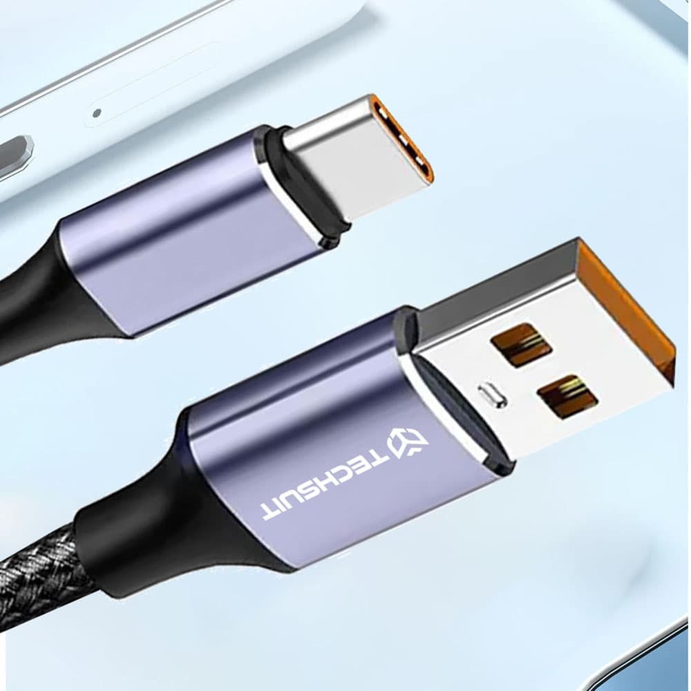 Techsuit Datový kabel PCB018 USB-A na Type-C 100W 1m Černý - náhled 5