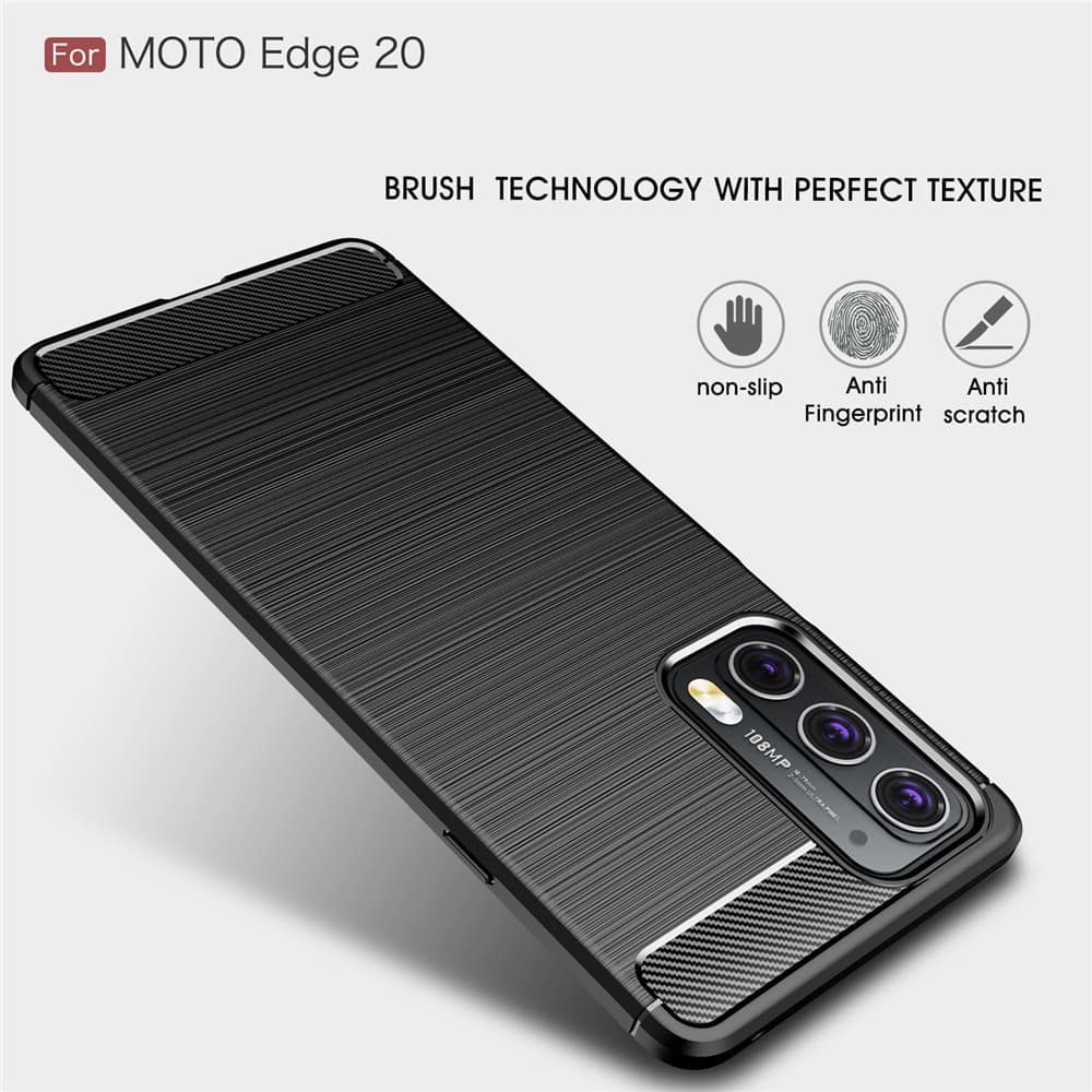 Techsuit Karbon Silikon Motorola Edge 20 5G Černý - náhled 5
