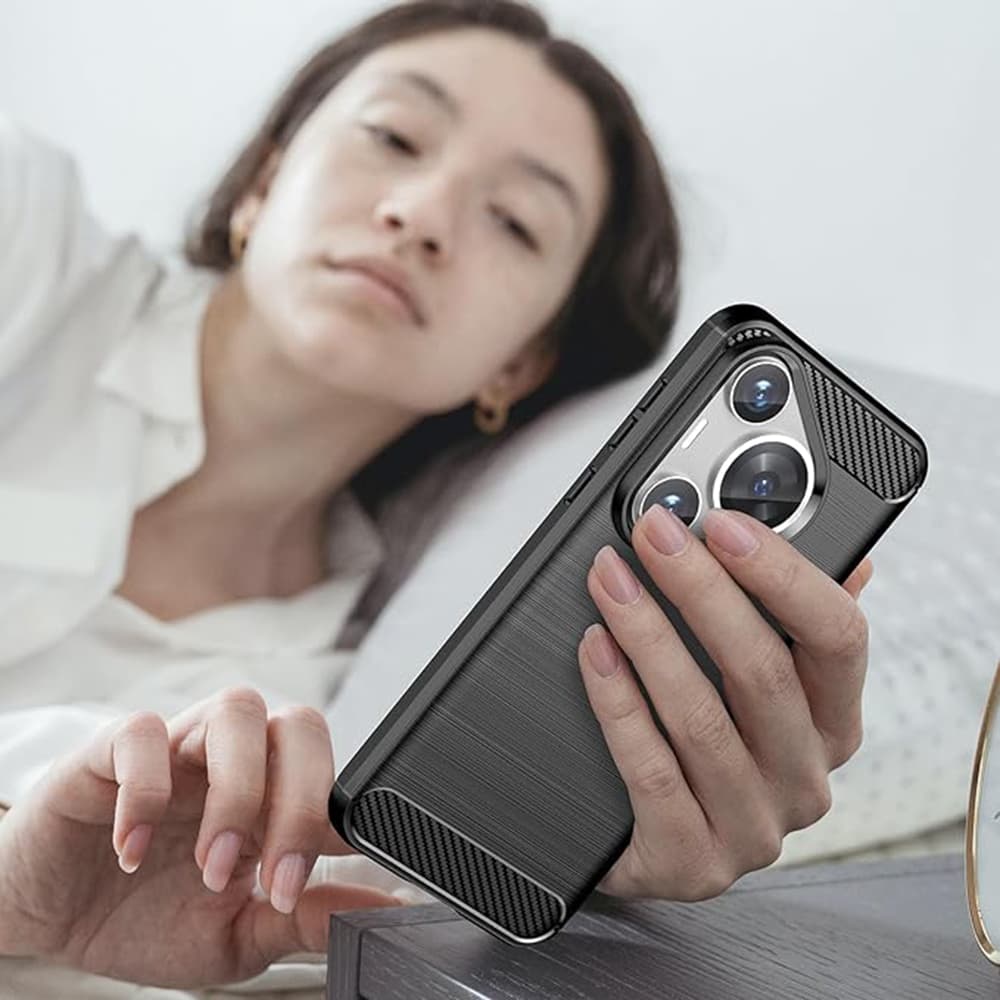 Techsuit Karbon Silikon Huawei Pura 70 Pro Black - náhled 5