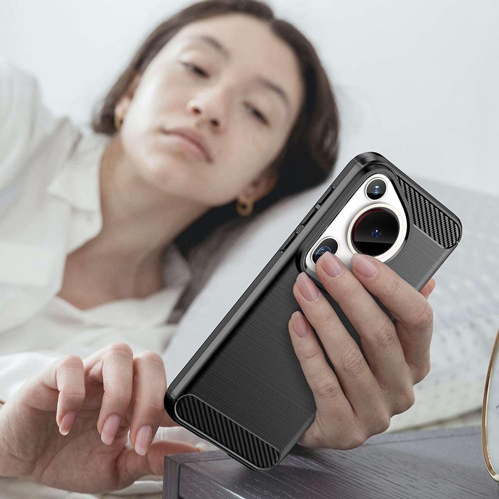 Pouzdro Techsuit Carbon Silicone Huawei Pura 70 Ultra černé - náhled 5