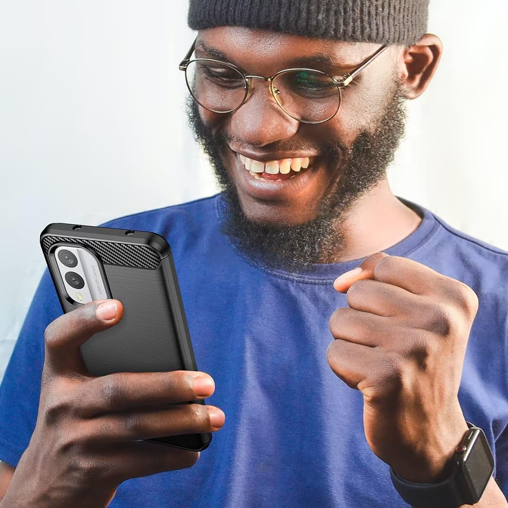 Techsuit Karbon Silikon Kryt Nokia X30 Černý - náhled 5