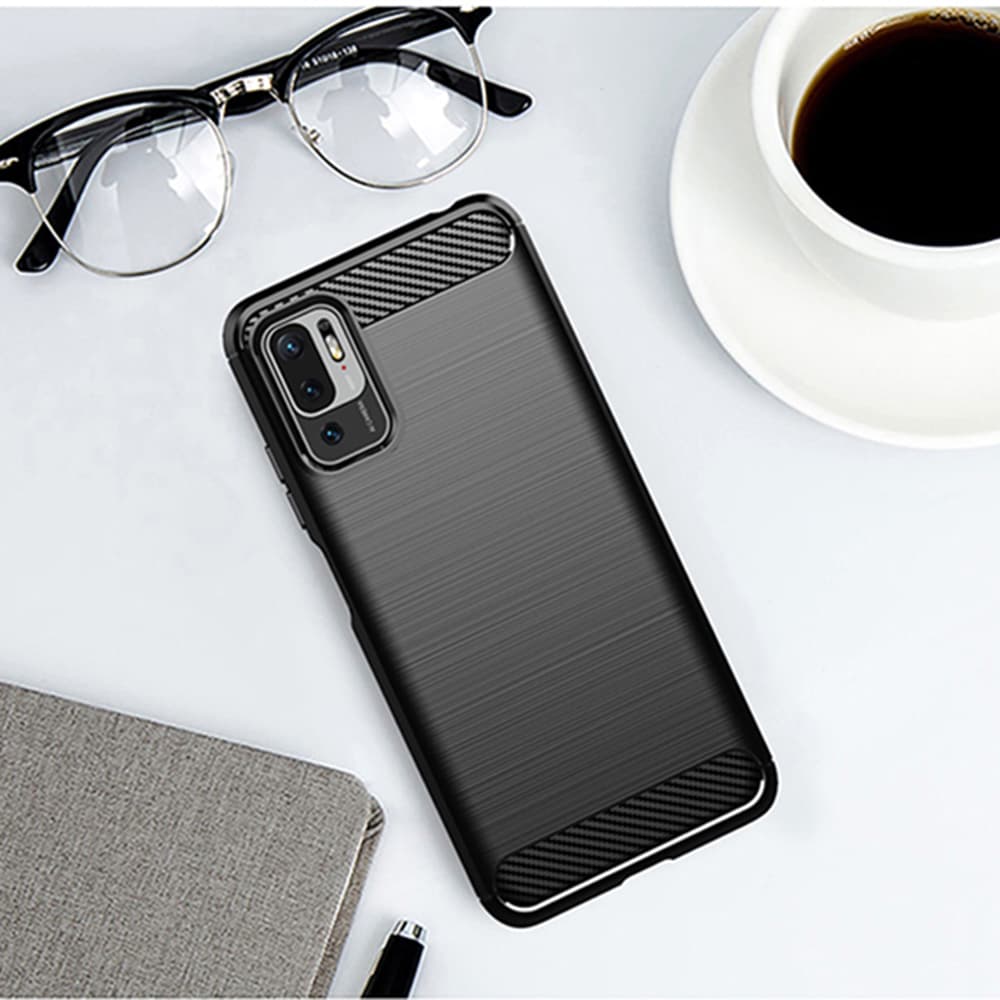 Techsuit Karbon Silikon Xiaomi Redmi Note 10 5G Poco M3 Pro 5G Černý - náhled 5