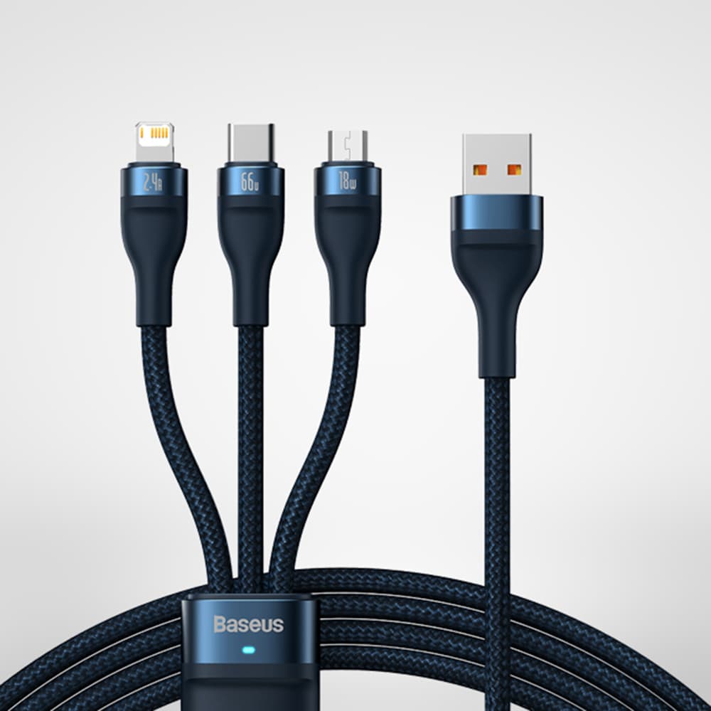 Baseus Data Cable Flash Series 2 CASS040003 66W 1.2m modrý - náhled 5