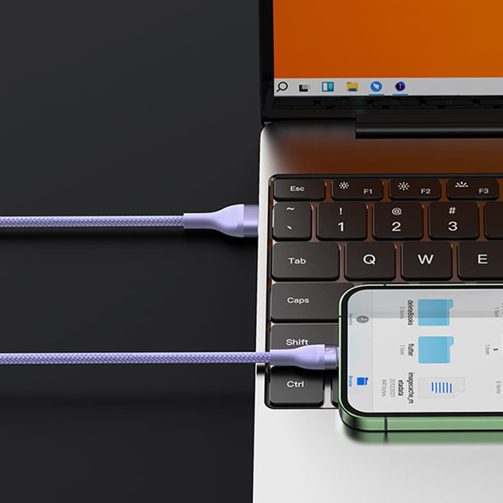 Baseus Data Cable Flash Series 2 66W 1.2 m Purple - náhled 5