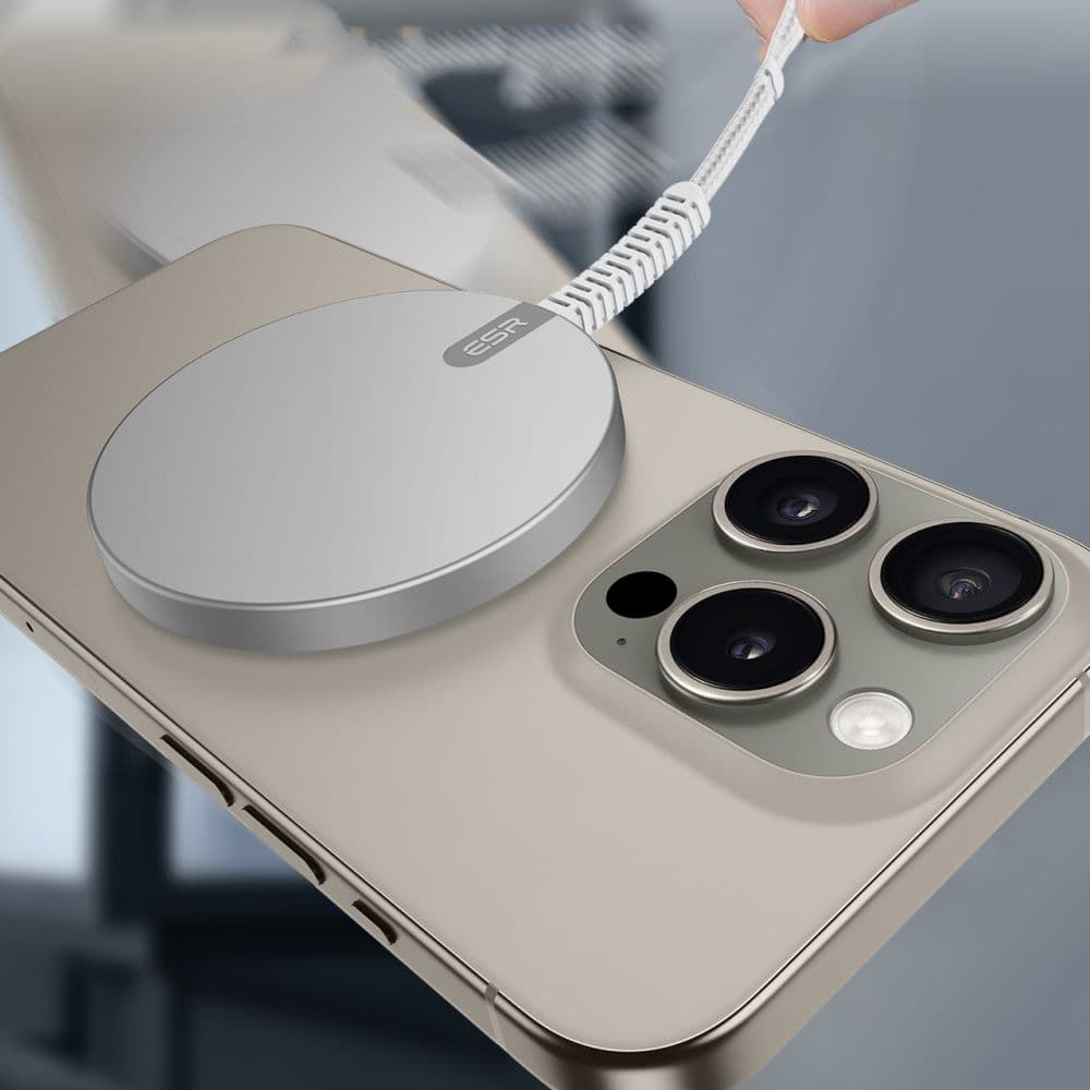 ESR Mini magnetická bezdrátová nabíječka HaloLock Qi2 MagSafe 15W stříbrná - náhled 5